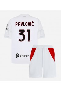 AC Milan Strahinja Pavlovic #31 Babyklær Borte Fotballdrakt til barn 2026-27 Korte ermer (+ Korte bukser)